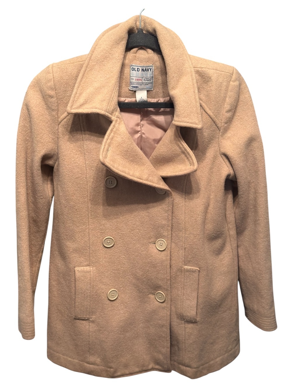 Old Navy Women's Tan Double-Breasted Peacoat